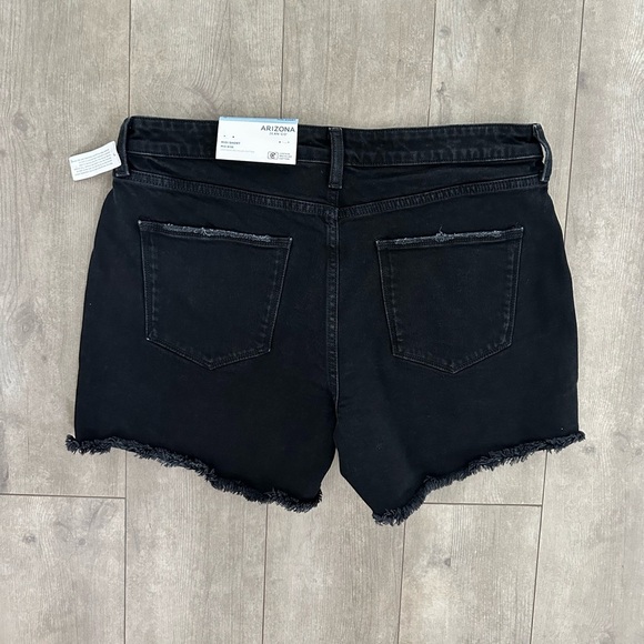 New Arizona Mid Rise Distressed Black Denim Vintage Broken style Jeans sz 13 jr - Picture 5 of 15